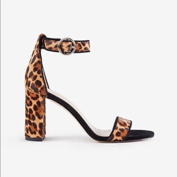 block heel sandals leopard print